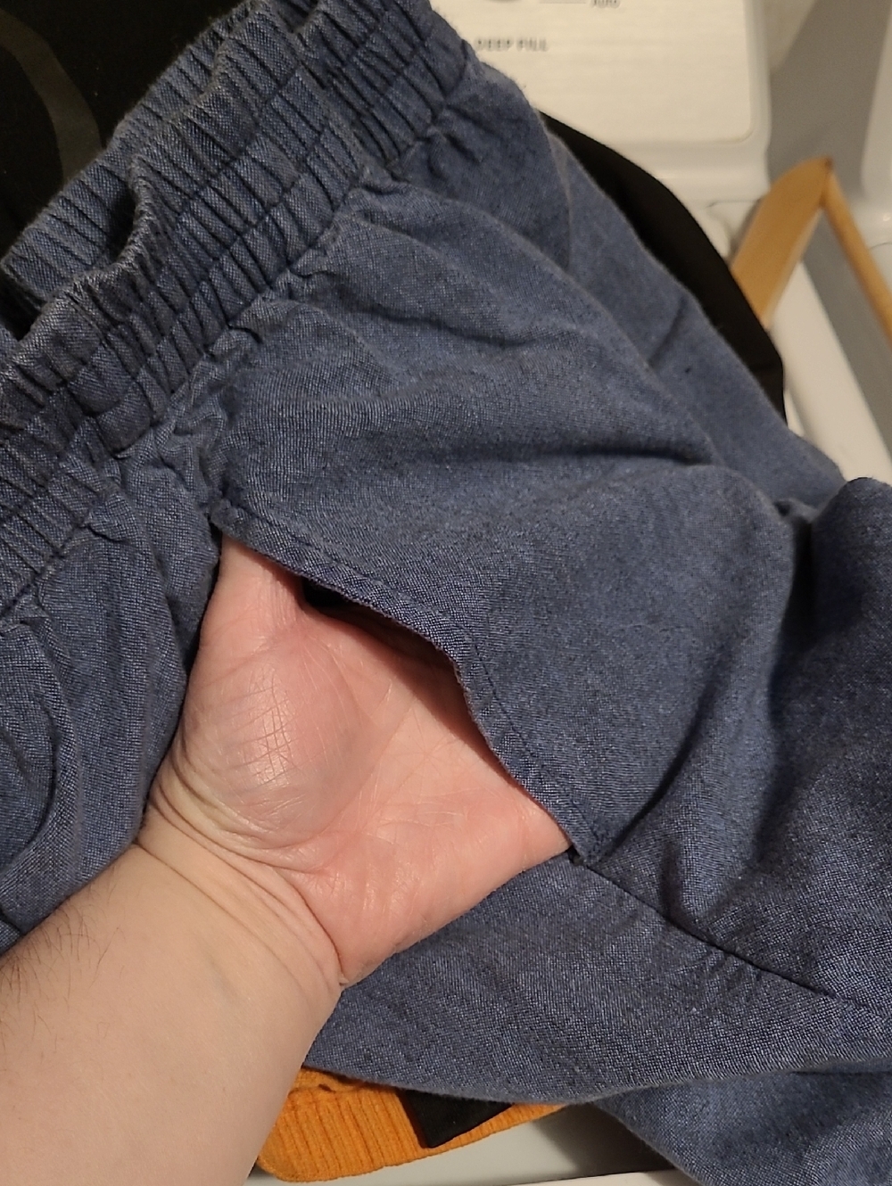 VINTAGE Blue Woven-Detail 3PC PANT SUIT - Picture 14 of 15